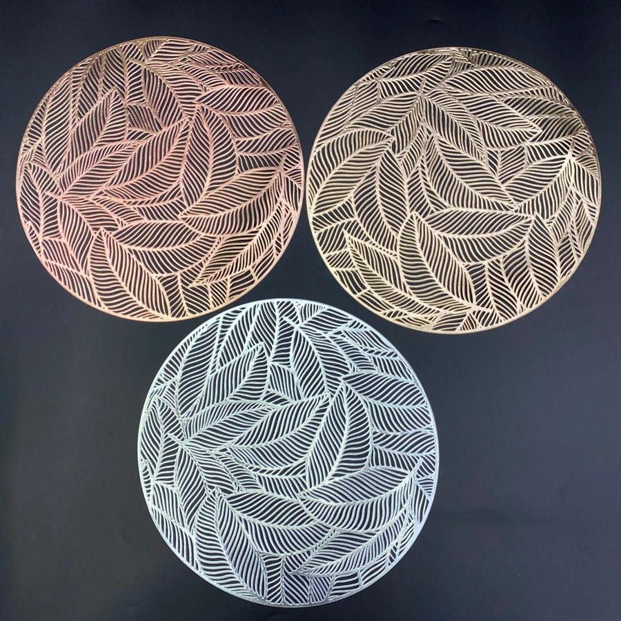 

new arrival pvc leaf colorful vinyl placemats