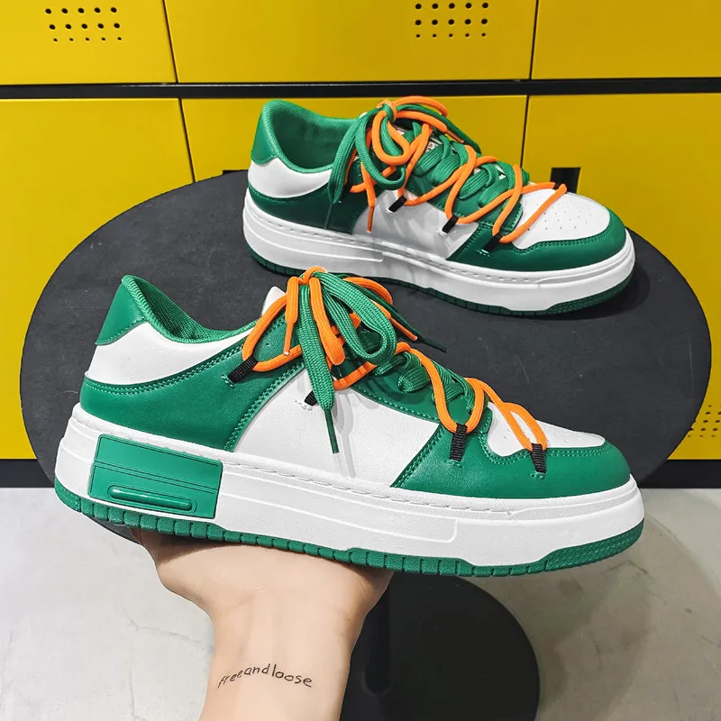 

New release hard-wearing blank custom low shoes fashion lace up front mesh chunky skateboard shoes sneakers men, Optional