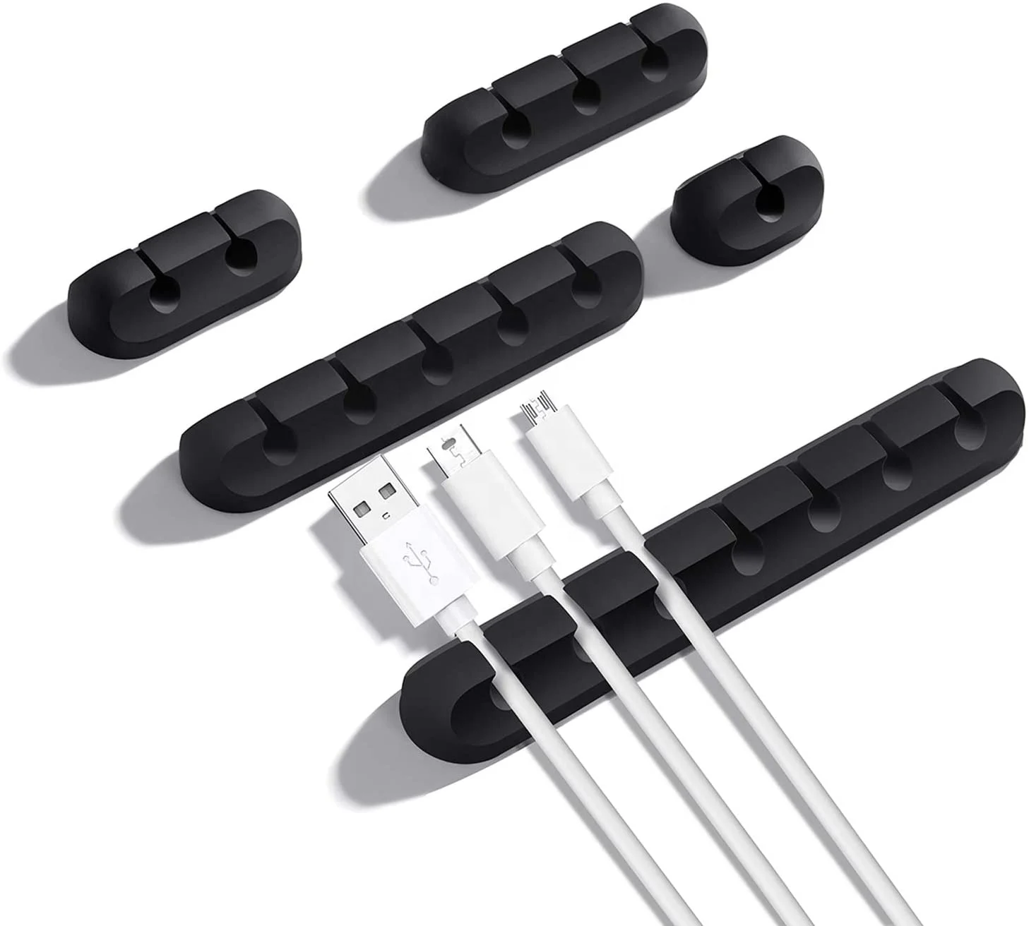 

Cable Management Cord Organizer Clips Silicone Self Adhesive Cable Holder Clips for Desktop USB Charging Cable Power Cord