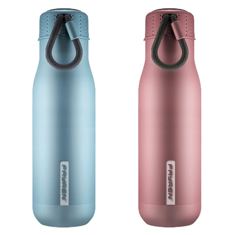 

FAYREN Portable Double Wall 304 Stainless Steel thermos Vacuum Flask Thermoses with Rope, Customized colors acceptable
