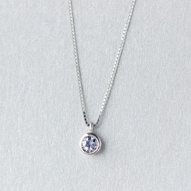 

N1141 Christian Silver Jewelry 925 Sterling Silver Short Necklace Diamond Collar Bone Hanfeng Single Silver Necklace