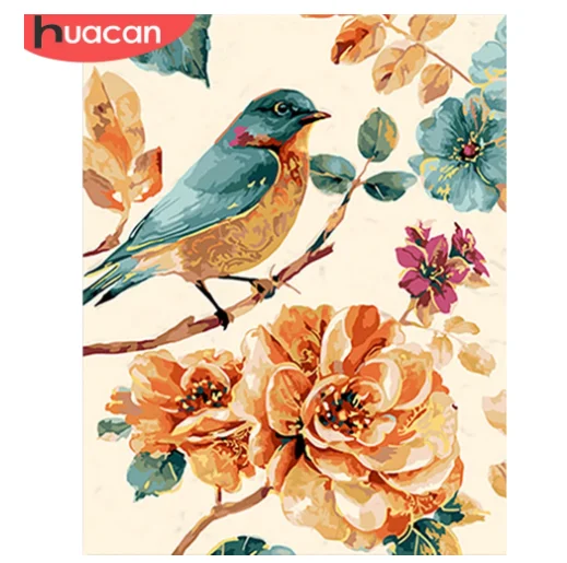 

HUACAN Paint By Number Animal Drawing On Canvas Bird Hand Painted Painting Art Gift DIY Pictures By Numbers Kits Home Decor