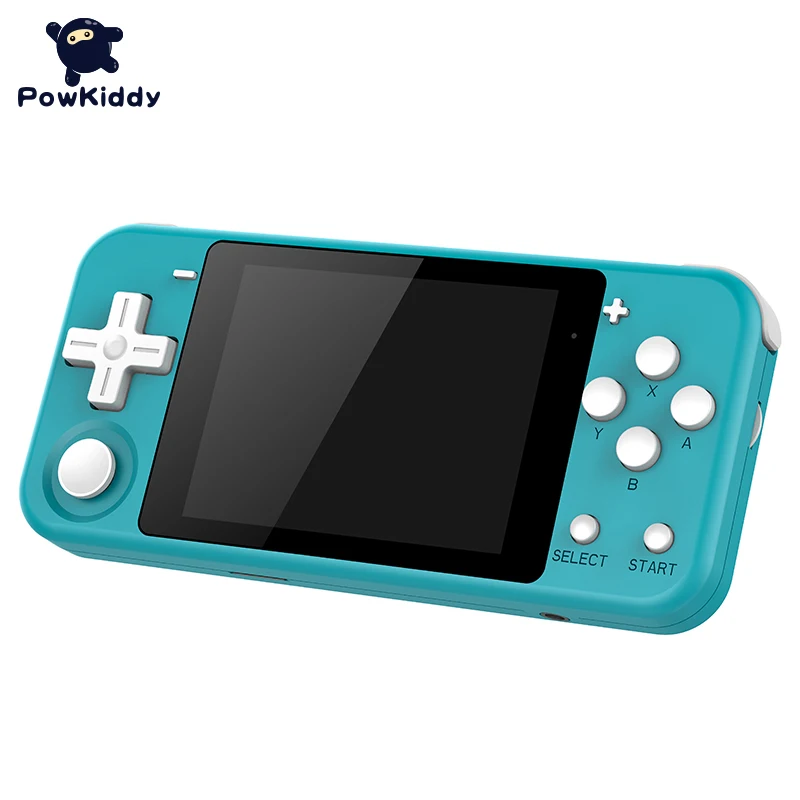 

POWKIDDY Q90 Open Dual System Handheld Retro Game Console 3 "HD IPS Screen Kids Gift 16 Simulator Support PS1 New Game 3D games, Blue/transparent white