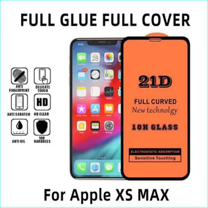 

21D Tempered Glass Screen Protector For iphone 12 11 pro max Xs 678 mobile phone cover film suppliers 9H Protective watch Film