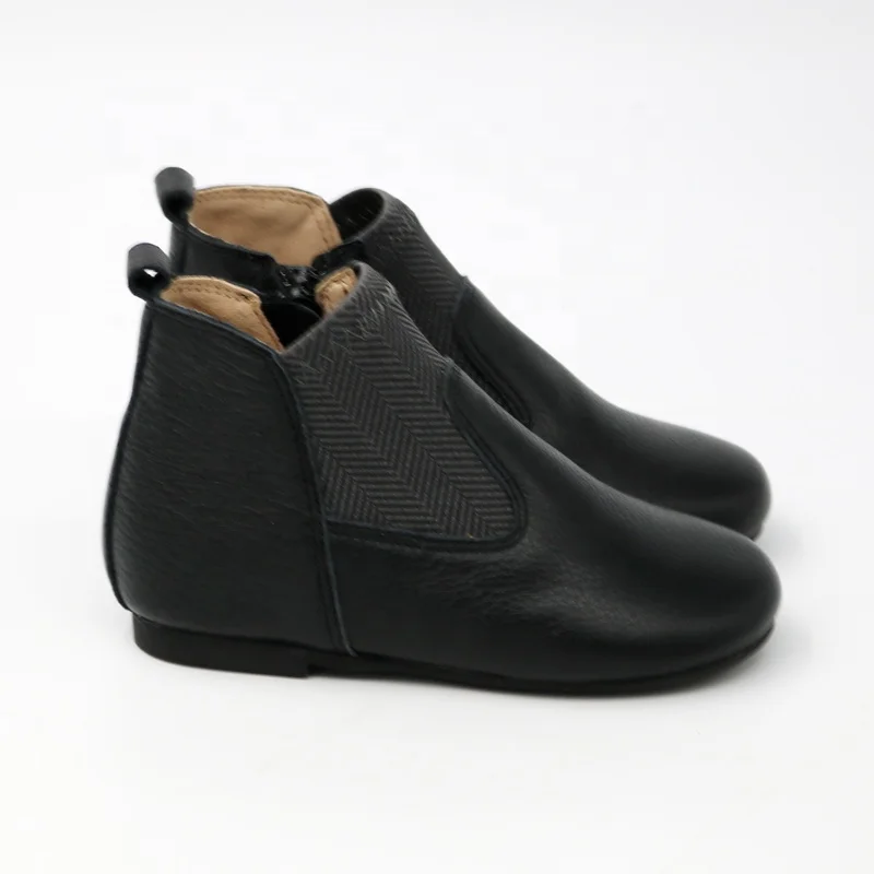

Leather Retro Martin Winter Custom Made Rubber Child Cowgirl Boot Baby Bootie Shoes Kids Girl, As picture
