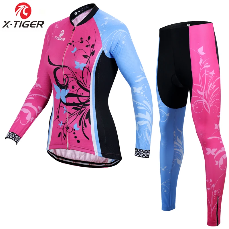 

Woman Bib Cycling Sets Mountain Bike Cycling Clothing Suit Anti-UV MTB Bicycle Biking Clothes Cycling Jersey, Customized color