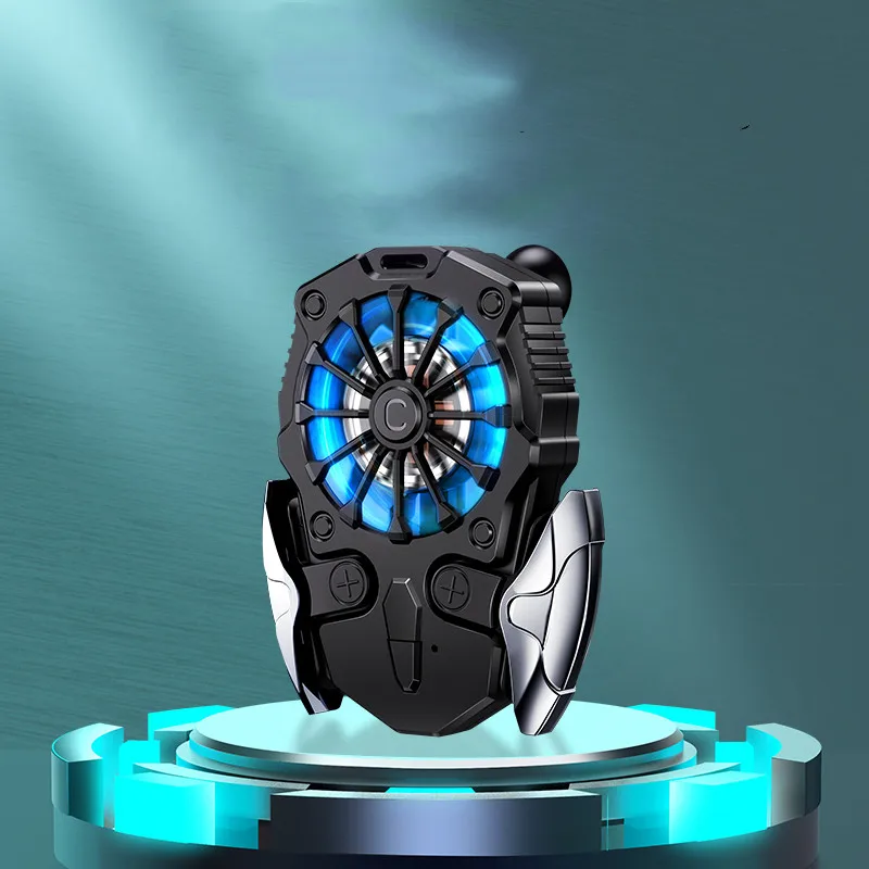 

2021 New Arrival Cooling fan 1r1l trigger 2 in 1 mobile game controller for PUBG for Call of Duty, Black