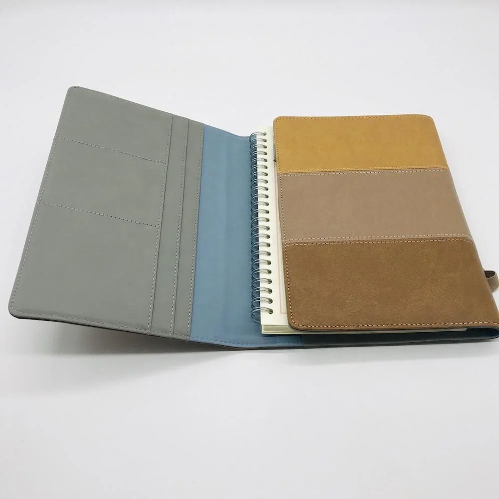 
3 folded elastic band PU leather covers travelers notebook with refillable inner diary 
