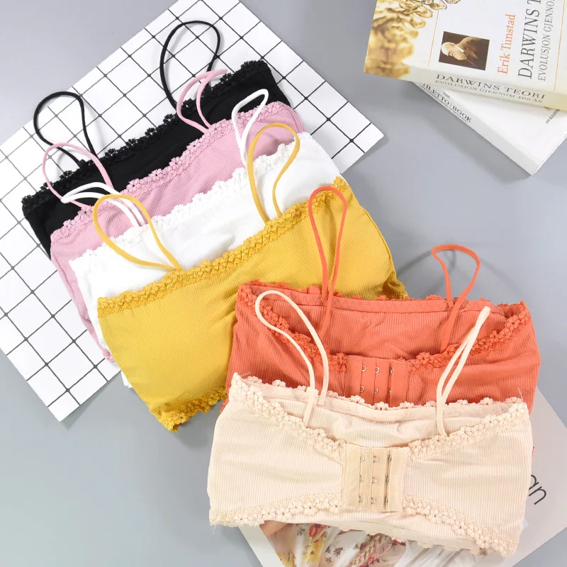 

High Quality Breathable Sexy Girls Lace One Piece Seamless Chest Wrap Bra For Women, Black,white,beige,orange,pink,yellow