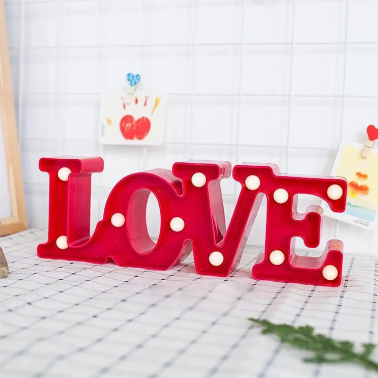 

LOVE Led letter Lights Sign Lamp Letters Red Luminous Light Home Party Supplies Decoration Gift Wedding Lights