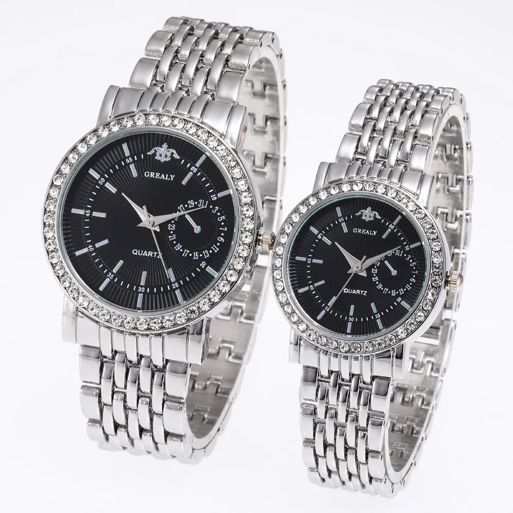 

Price For A pair of Watches Hot sell Luxury Couple watch Stainless steel band Quartz Unisex Women and Men Watch wholesale