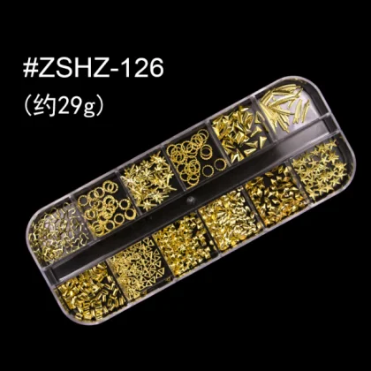 

Jieniya 2023 gold and silver Metal DIY Nail Art Studs 3D Nail Stickers press on Nail Decoration Accessories