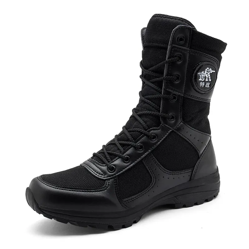 

Made In China Genuine Leather Men Black Tactical Military Shoes Combat Boots