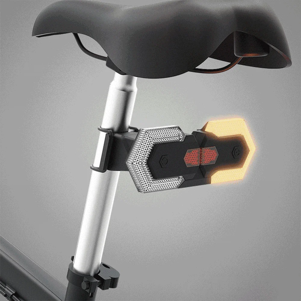 

New creative waterproof smart wireless bicycle accessories light turn signal bike LED bicycle light set riding equipment safe, Black