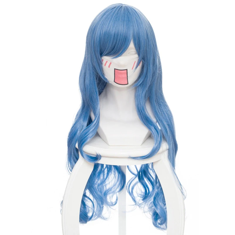 

Blue Long Curly Hair Can Be Dyed Girls Wigs Anime Comic Exhibition Cosplay Hair High Temperature Silk COS Wig, Pic showed