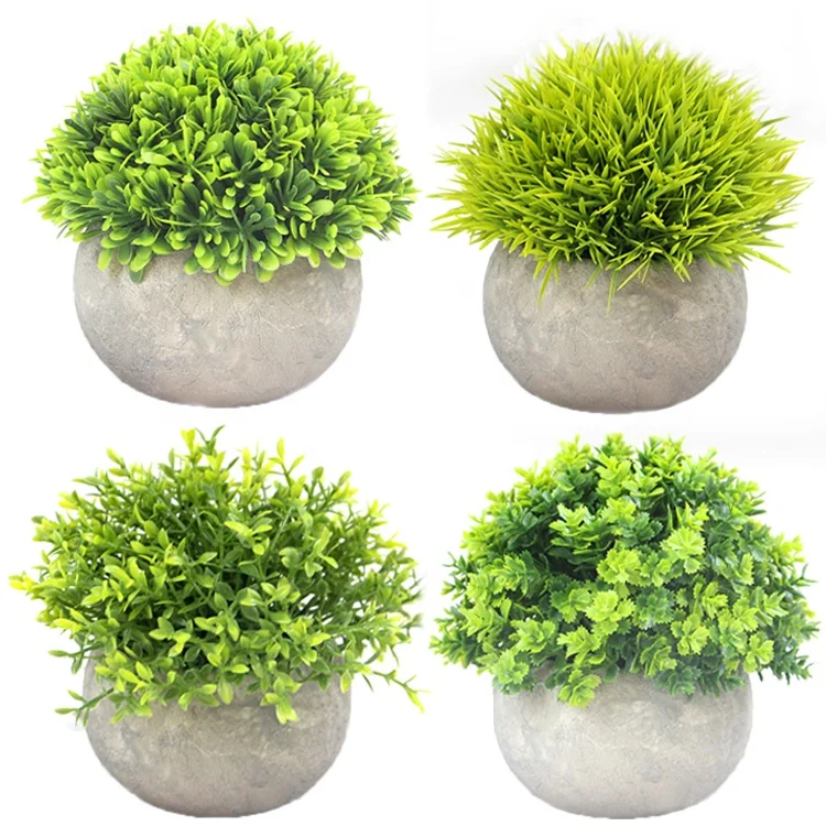 

New Design Artificial Mini Potted Plants Home Office Decor Greenery Faux Topiary Shrubs Plants for Desk Decoration, As display