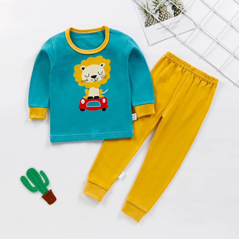 

Good selling Autumn Boy's T-Shirts Set Boy Girl Autumn Winter Sleepwear Set, Multi color