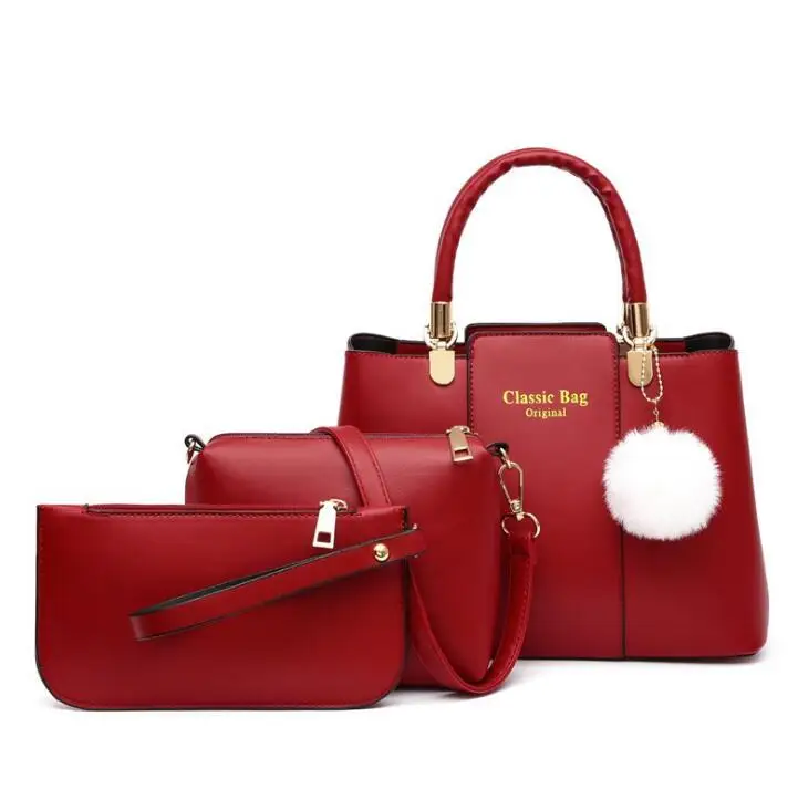 

Fashion Trendy Ladies Handbag Sets 3pcs in 1 Handbags and Purse PU Leather Woman Bags Set