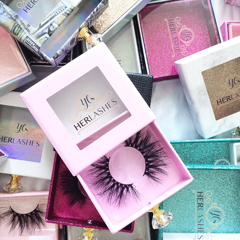 

Wholesale 3d Real Mink Natural Full Strip Lashes Fluffy Mink Eyelashes Package Box Vendors