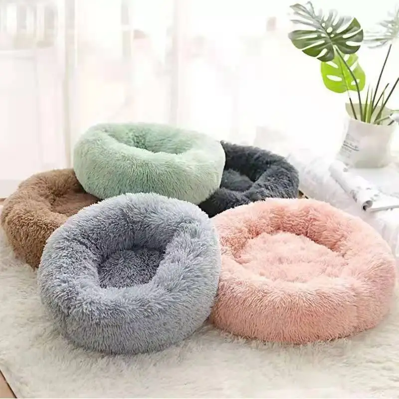 

Super Soft Dog Bed Plush Cat Mat Pets Beds For Large Dogs Labradors House Round Cushion Pet Product Accessories