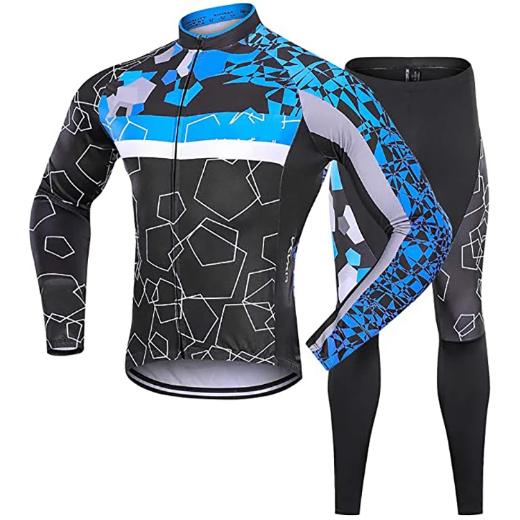 

Men's Cycling Jersey Suit Winter Thermal Fleece Long Sleeve Mountain Bike Road Bicycle Shirt Padded Pants, Customized color