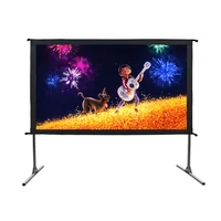 

16:9 135 inch large portable outdoor fast fold front rear projector screen with foldable stand and portable package