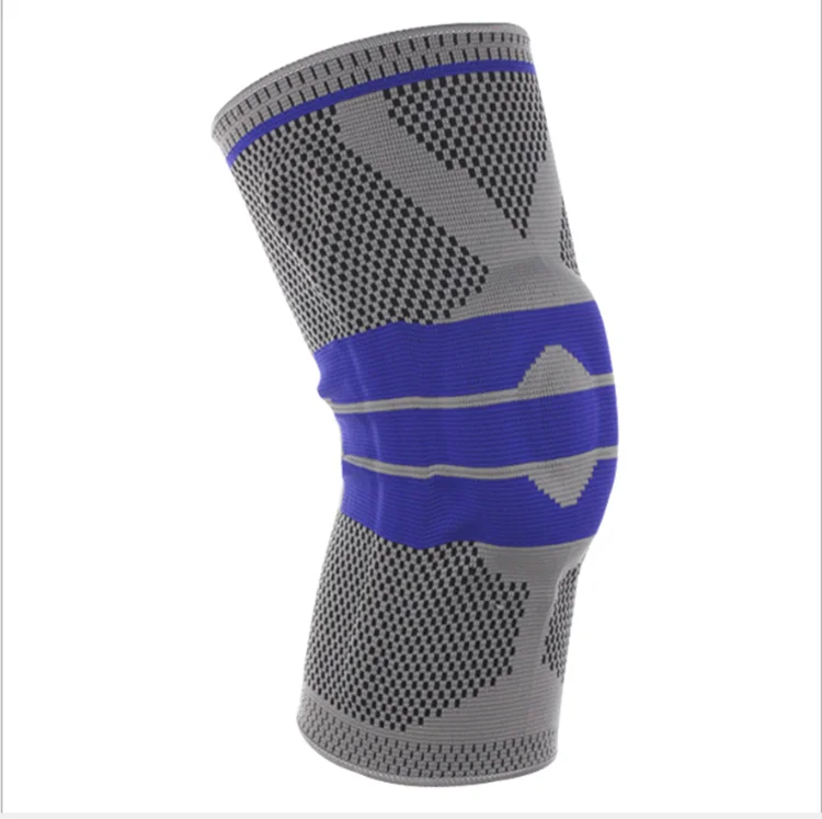 

Wholesale Compression Silicone Knee Sleeve Spring bars Knee Support Rodilleras basketball kneepad kneepads dance elbow knee pads, Blue+black+grey/red