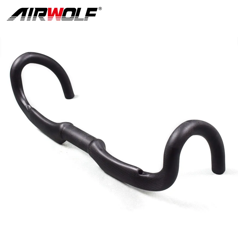 

AIRWOLF Carbon Fiber Road Bike Handlebar 3K Drop Handle Bars 31.8*400/420/440MM