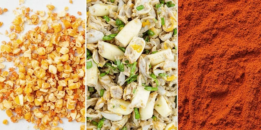 Side-by-side comparison of gyro spice and za'atar.