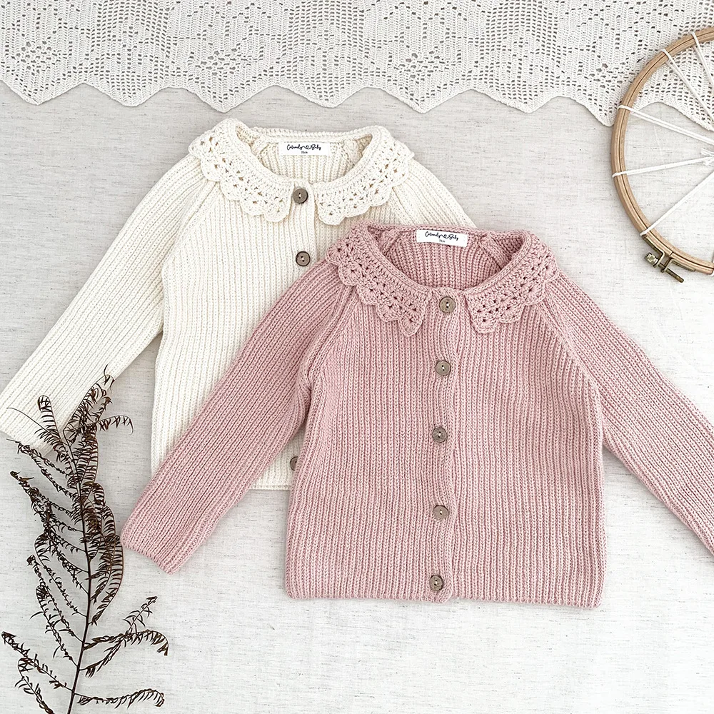

wholesale autumn toddler baby girls' sweaters for girl cardigan knitted pink vintage kids children's clothing 803AS21323