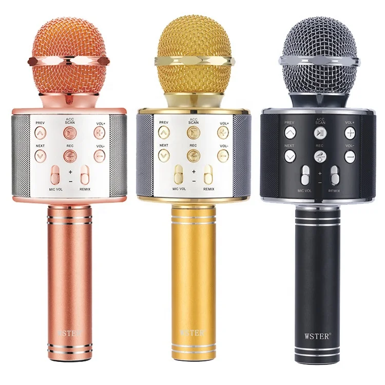 Rechargeable Home KTV Karaoke USB FM Handheld Mic Bluetooth Wireless Microphone for Mobile