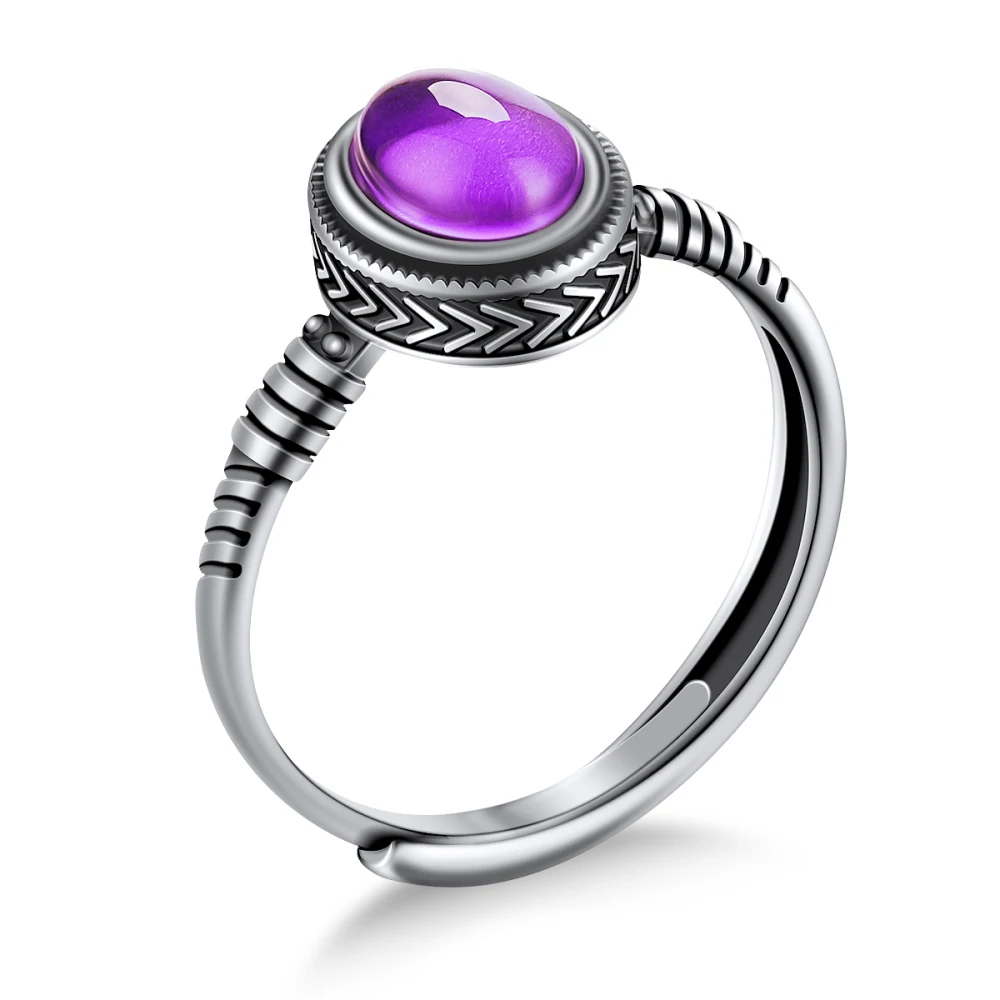 

New Fashion Design Womens Gift Handmade Resizable Mood Color Change 925 Sterling Silver Ring