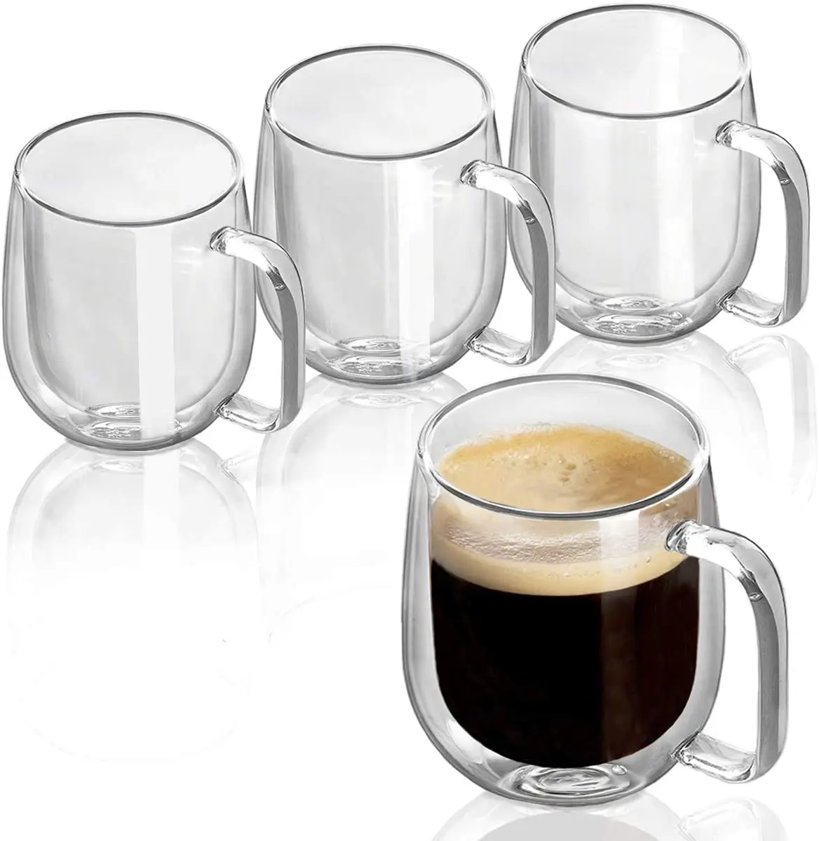 

Double Wall reusable coffee cup glasses for tea, coffee, milk