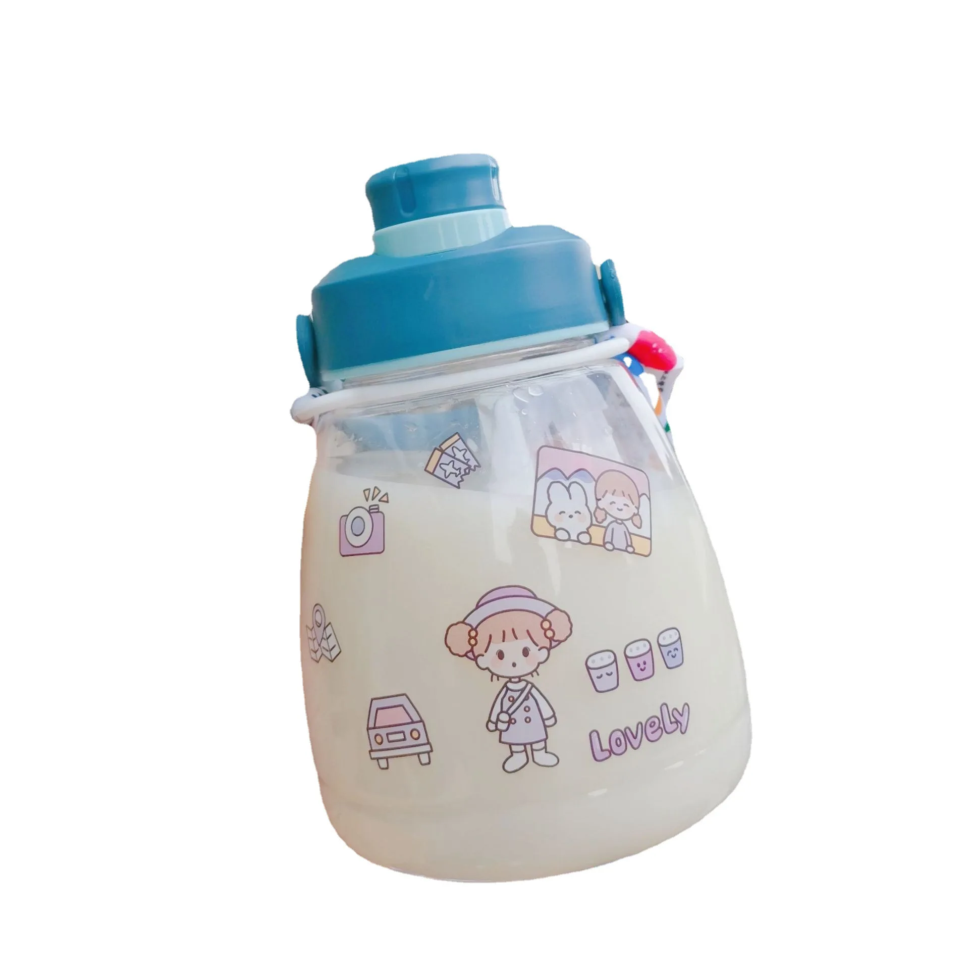 

Madou Big Belly Cute Bulk With Cartoon Printing Plastic Children Adult Drinking Bottle, 3 colors