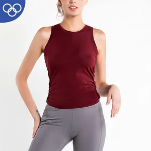 OEM Manufacturer Wholesale Organic Plain Women Stringer Singlet Cotton Gym Tank Top