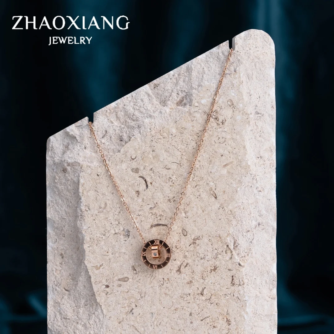 

Double Circle Necklaces For Women Trendy Crystal Custom Design High Quality Wholesale Jewlery
