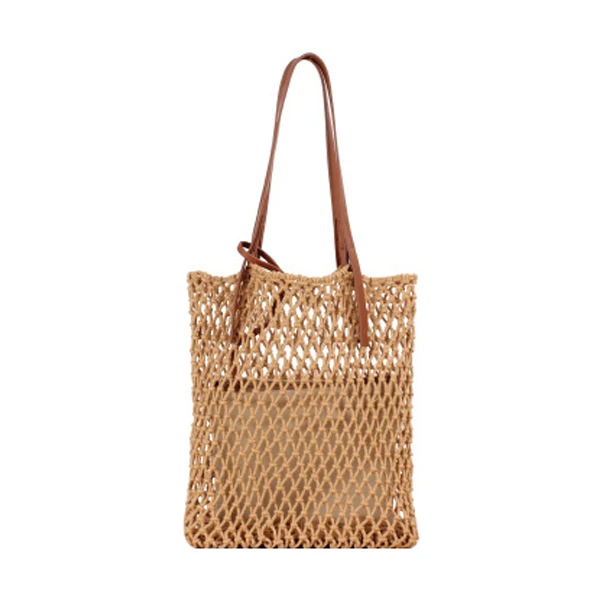 

Fashion Popular Mesh Rope Weaving Reticulate Hollow Straw Beach Hand Bag For Woven