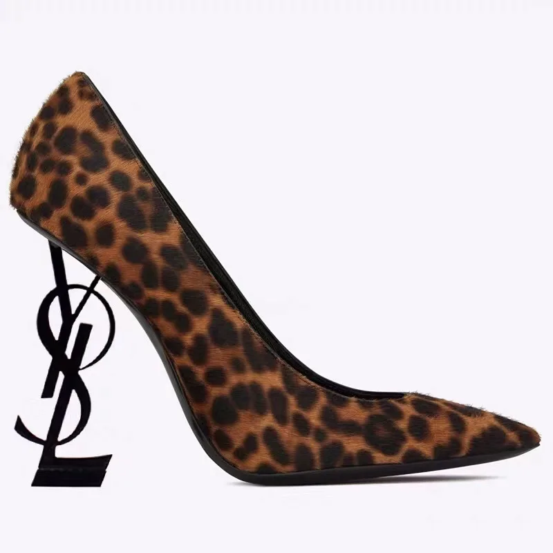 

2021 New Animal print pointed toe pumps slip on sexy high heel shoes for ladies women's pumps