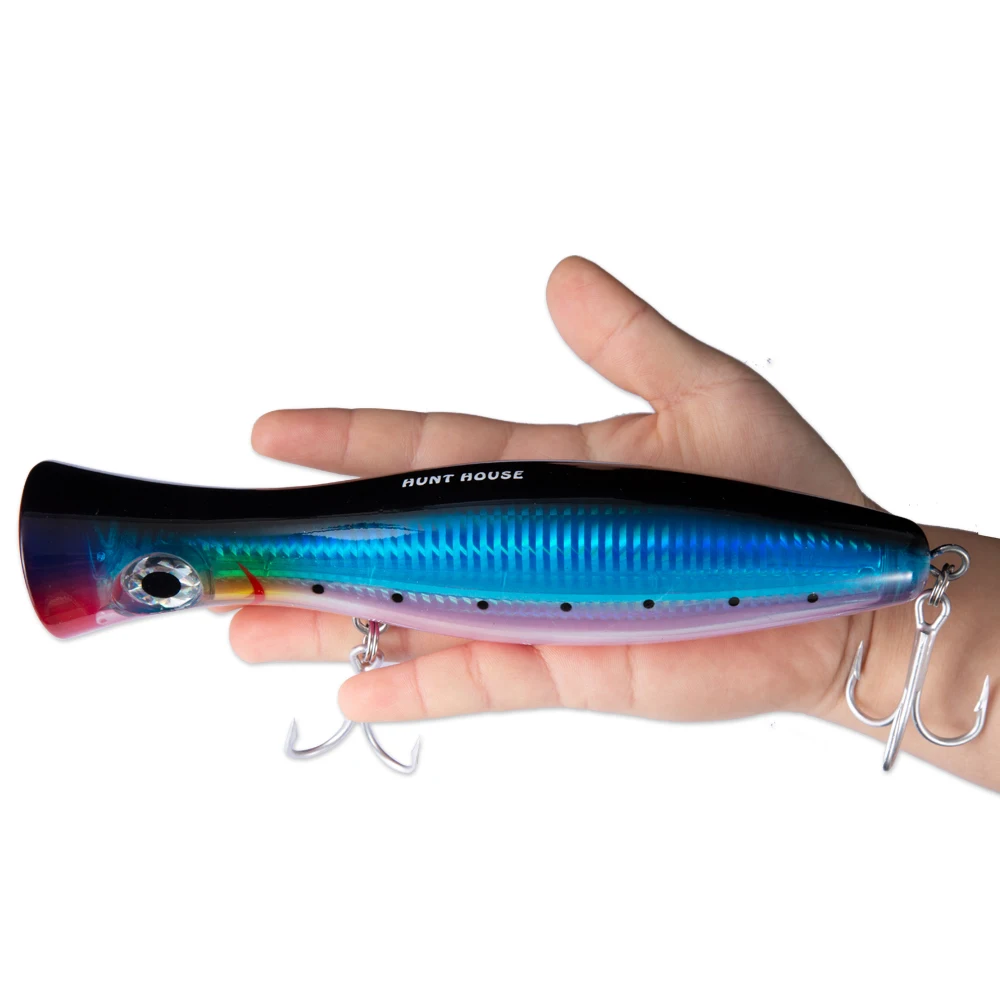 

Fulljion fishing lure 20/16/12cm 150/83/43g big popper hard lure for fishing bass fishing tackle musted hook, 6 colors