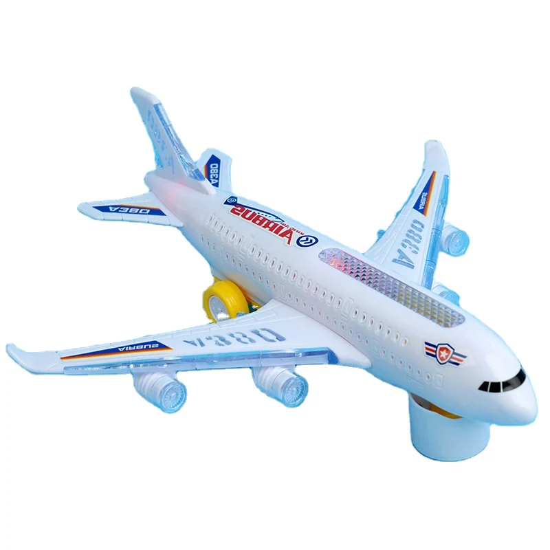 

Customizable W248-19 aircraft toy Middle 29cm colourful 3D lights electric plane universal rotation model kids plane toy