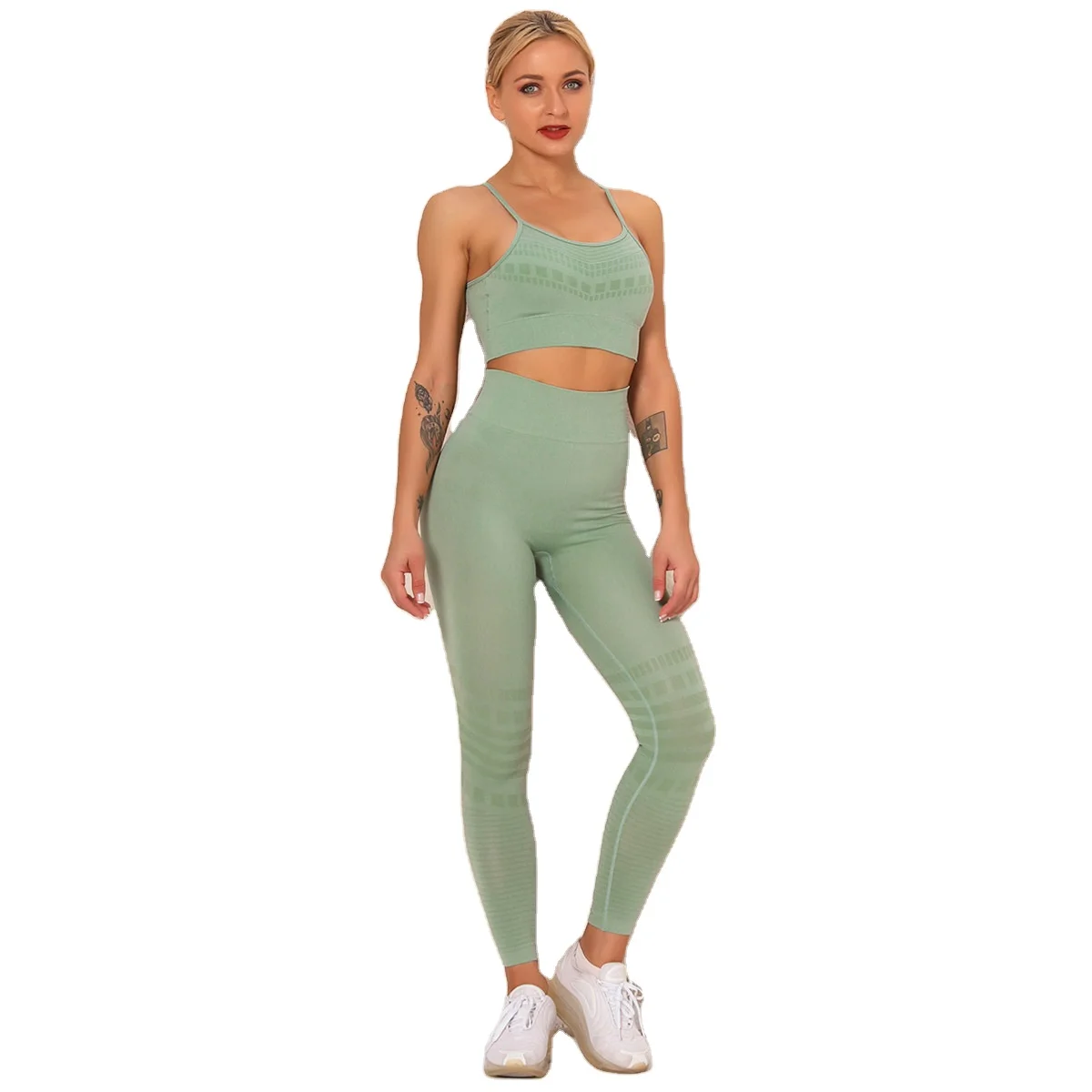 

New Design Quick Dry Seamless Women Sportswear Fitness Yoga Set Seamless, 3 colors