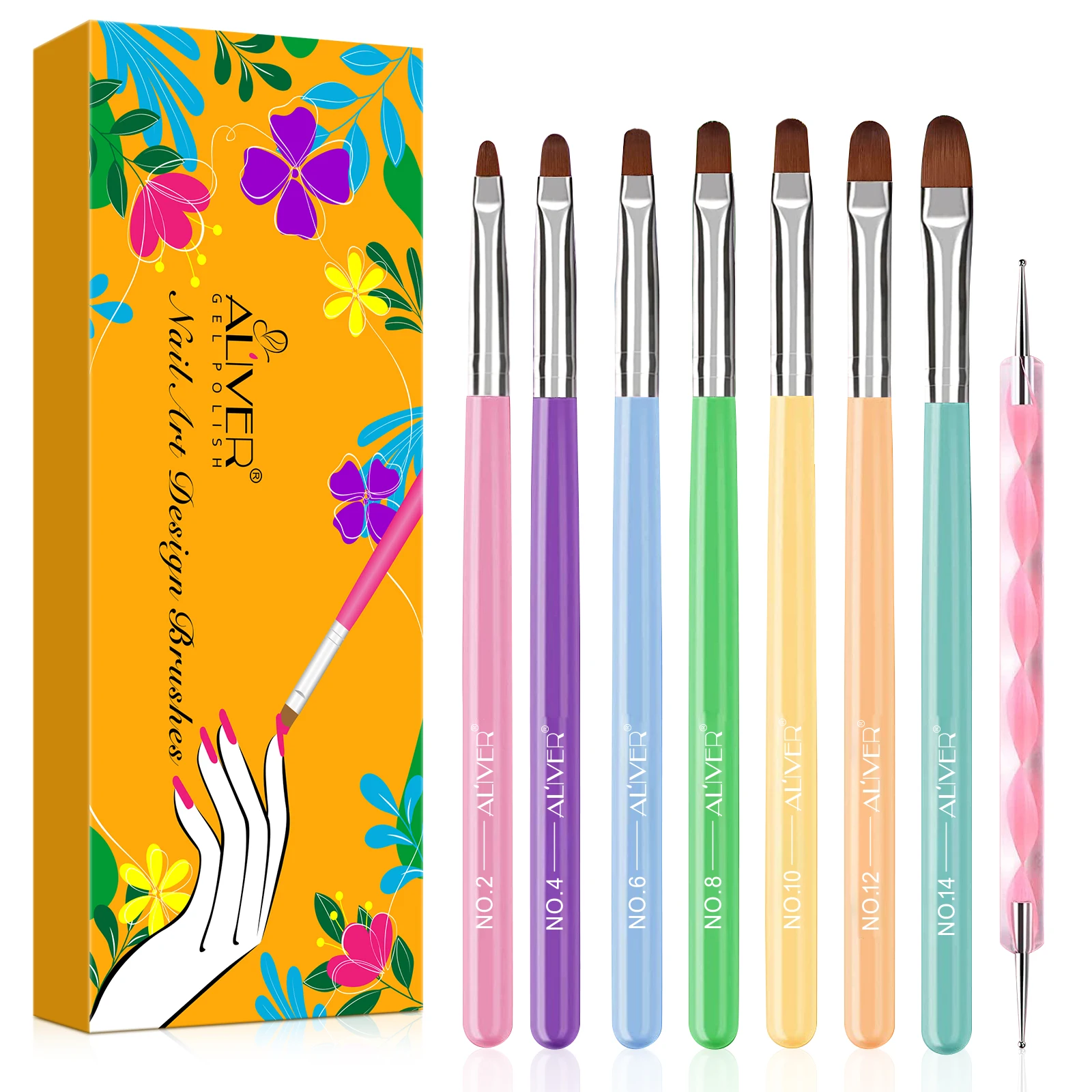 

Customized nail beauty cosmetics high quality nail art design brush set