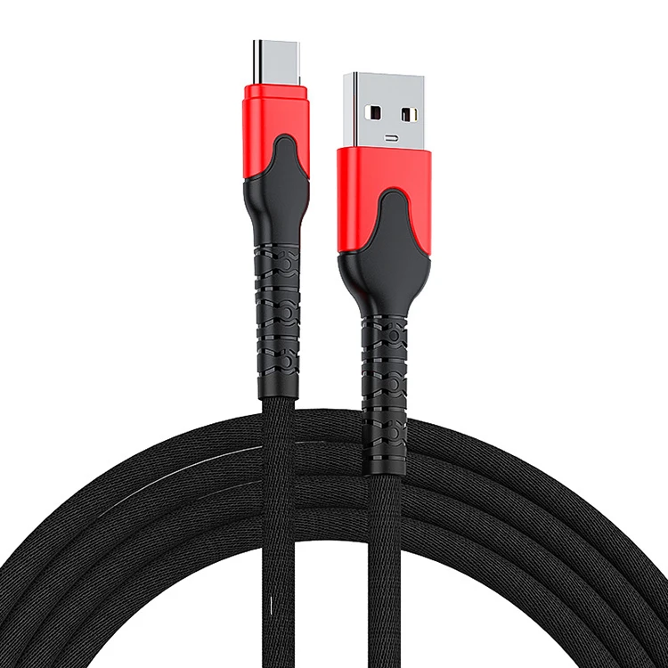 

best selling dual-color mold cloth braided 3.0 type c cable 3A current fast charging data cable, Lack, white, blue, green, red, orange apple head 6 pellets