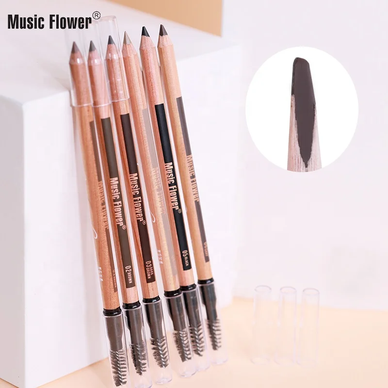 

Longlasting Fine Sketch Smooth Brow Tattoo Tint Pen With Brush Cosmetic Makeup Beauty Tool Music Flower Wooden Eyebrow Pencil