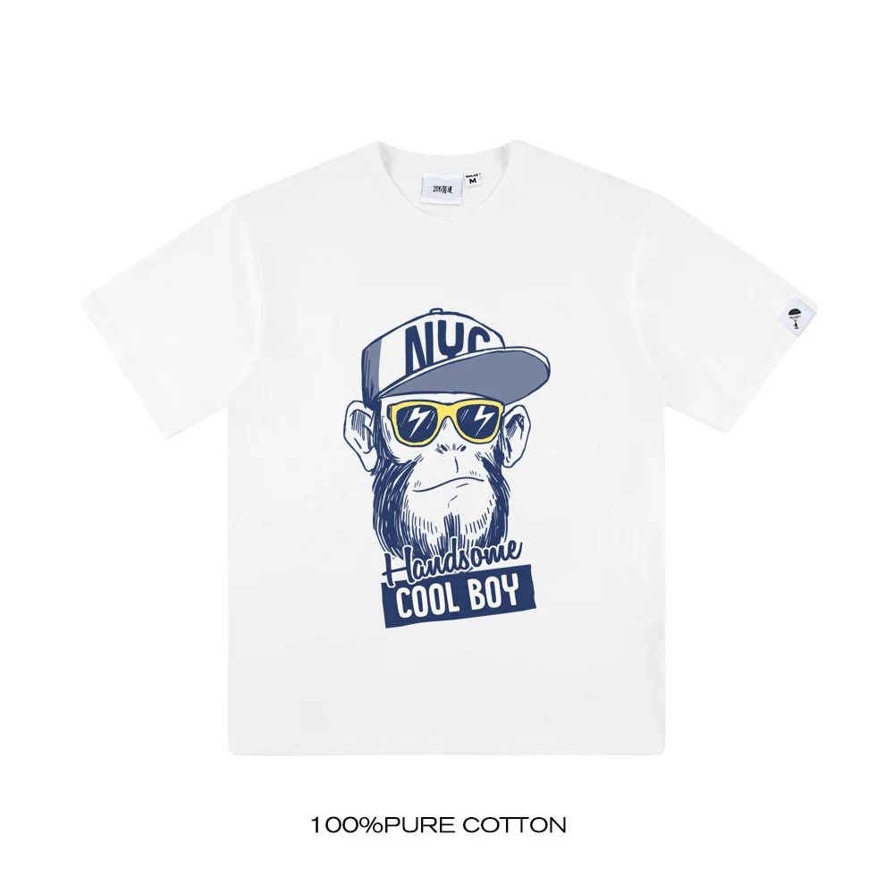 

MWJ5247 Trendy men's clothes summer plus size cartoon print short-sleeve T-shirts