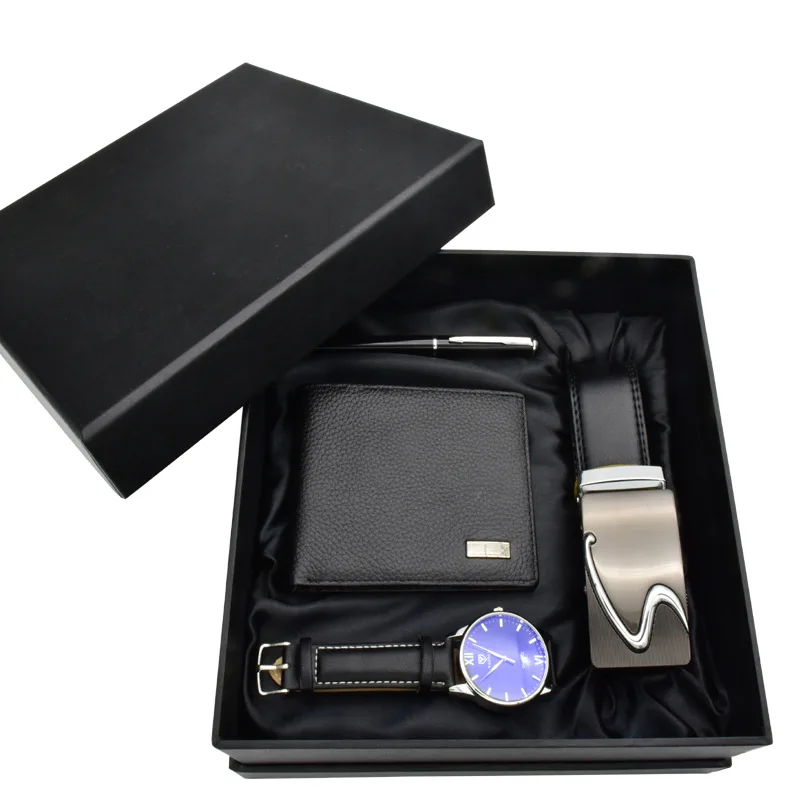 

Hot sale Men's Gift Set Exquisite Packaged Watch + Wallet Set Foreign Trade Hot-money Creative Combination Set