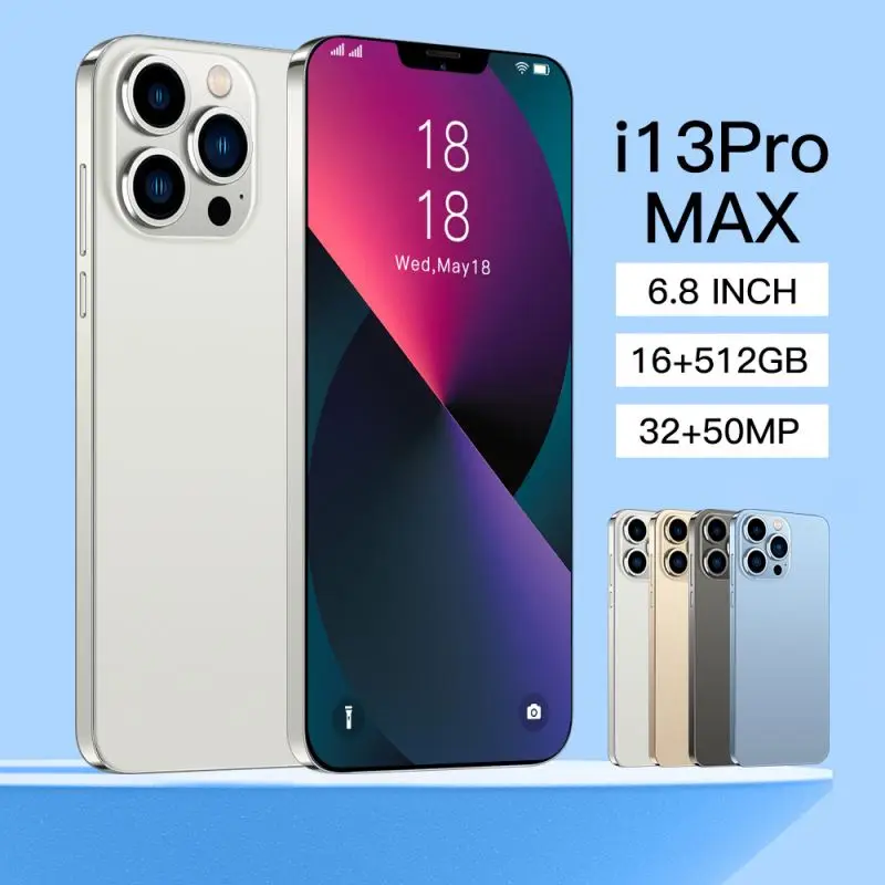 

Dropshipping phone Smartphone i13 Pro Max Cross-Border 6.7 Inch Manufacturers Direct Selling Mobile Phone 16+512GB Android10.0