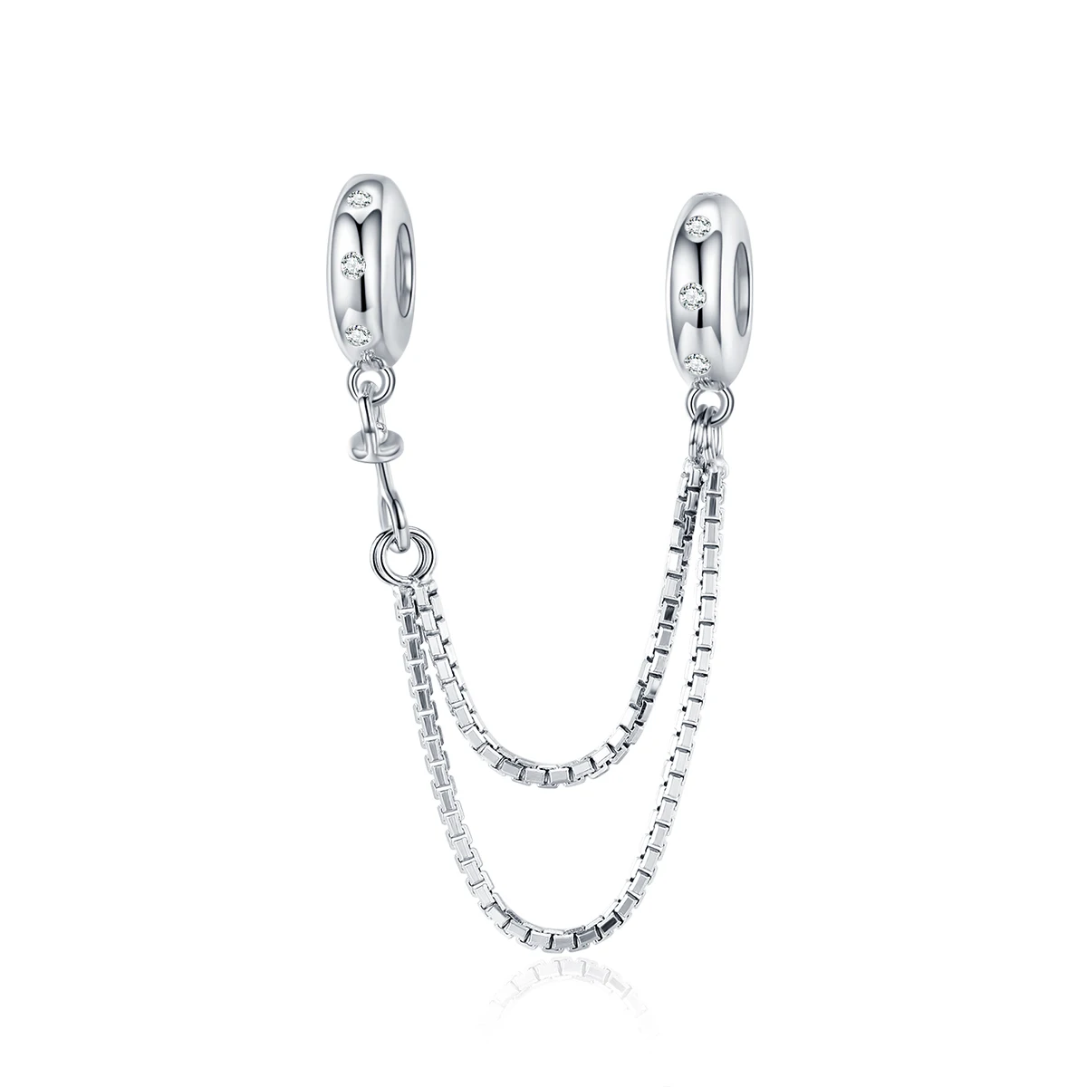 

SCC1419 simple chain 925 sterling silver safety chain charms
