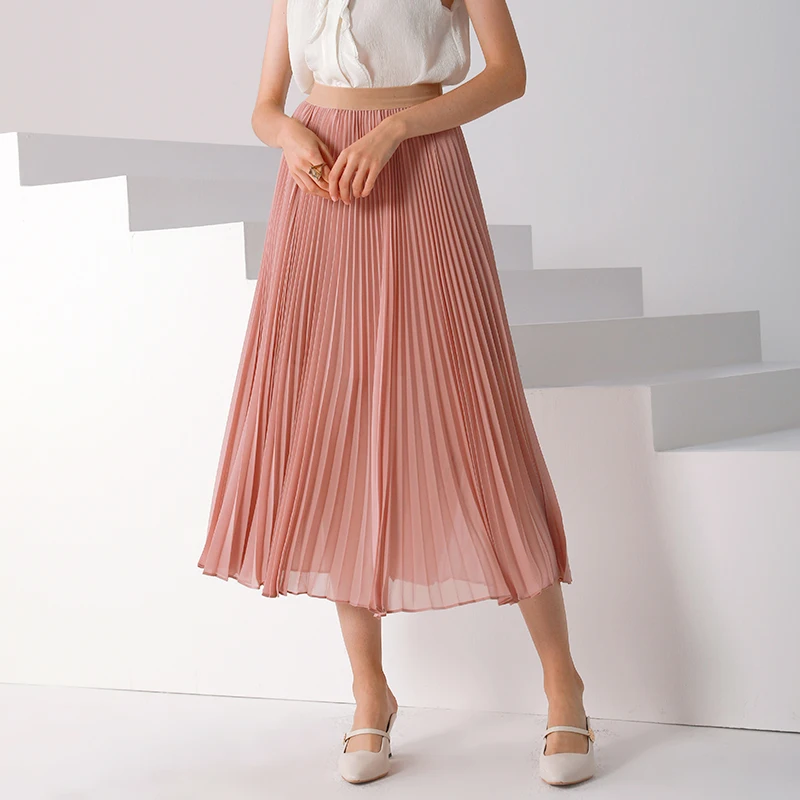 

C042 Spring Summer Fall High Quality Fashion New Elegant Sunray Pleat Party Evening Casual Girls Women Skirts
