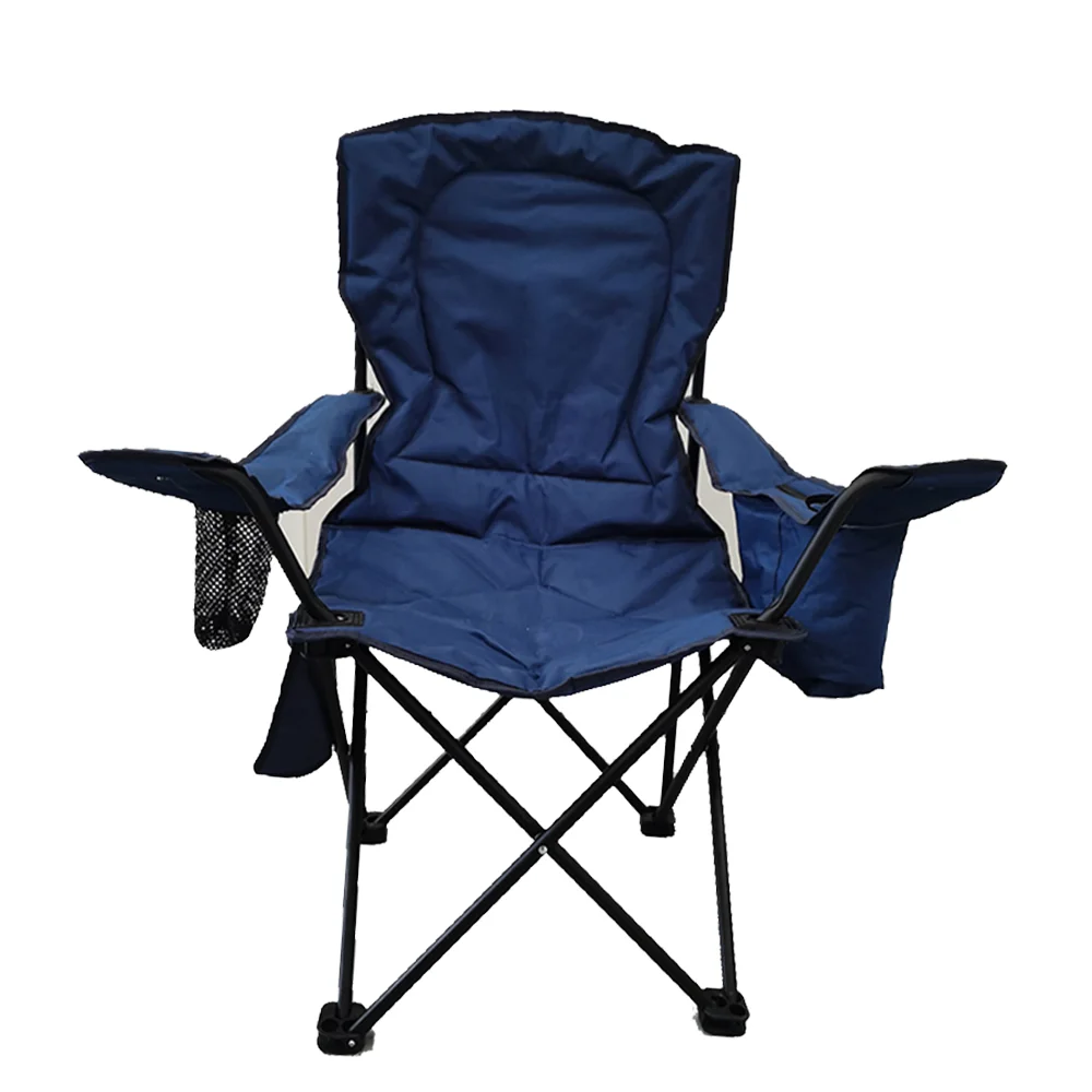 WOQI High Backrest Outdoor Folding Camping Chair with Refrigerated Bag Plastic for Travelling Workshop Garden Fishing OEM Logo